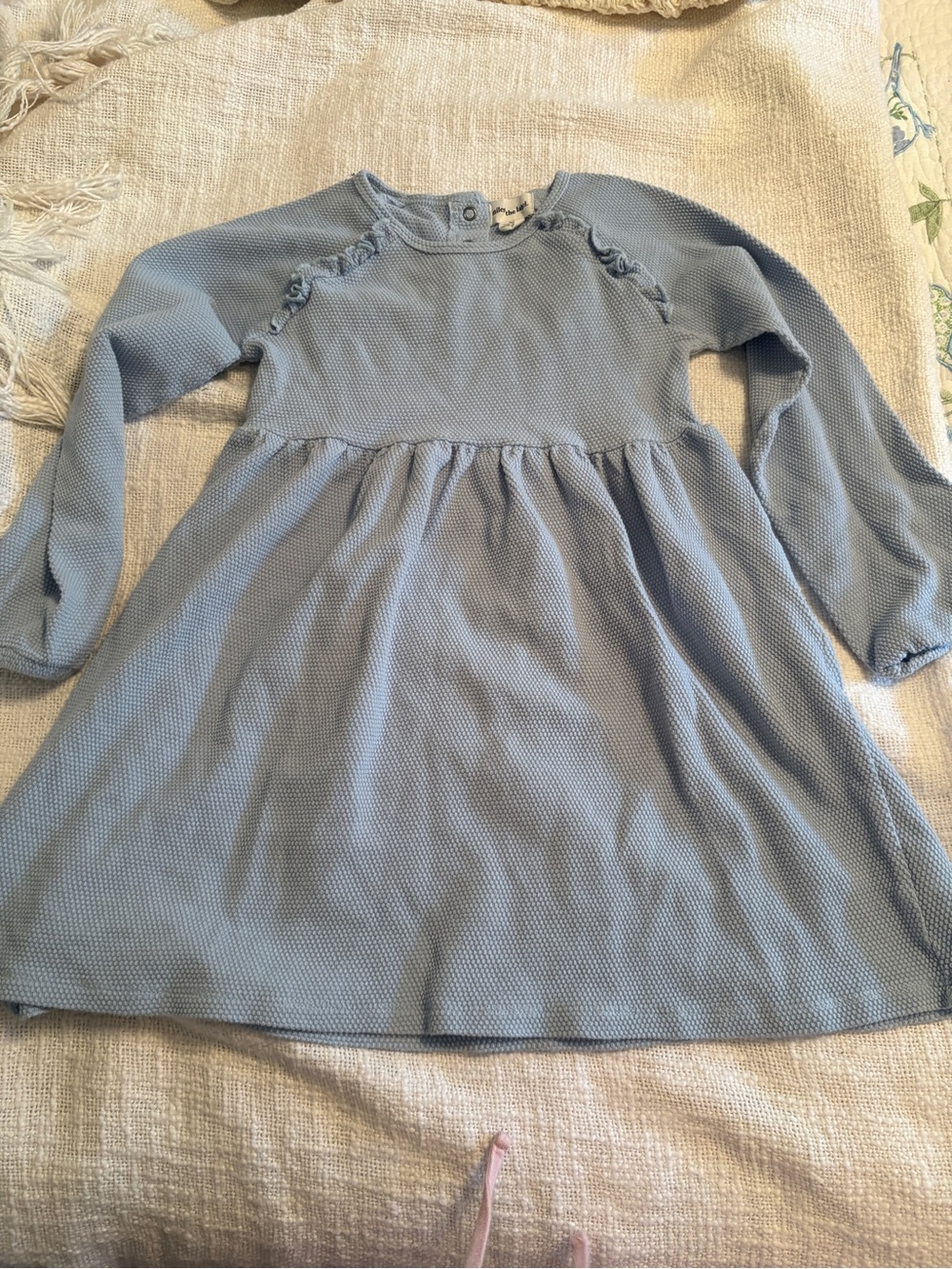 Miles the Label Girl’s Light Blue Textured Long Sleeve Girls Dress size 5